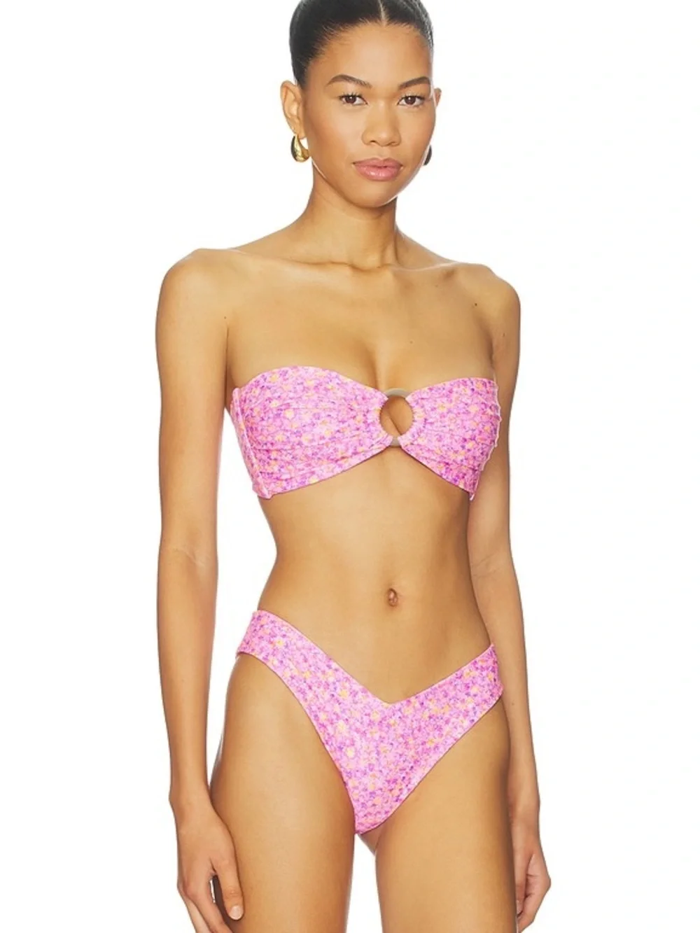 Kulani Kinis Gelato Bloom Strapless Bandeau Bikini Top Floral | Size M